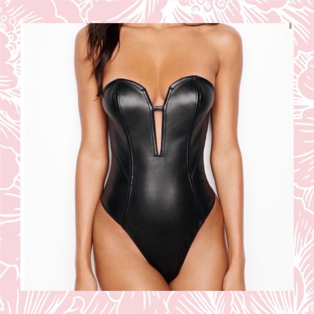 VS Limited Edition Faux Leather Bodysuit